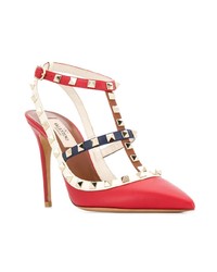 Красные кожаные туфли с шипами от Valentino