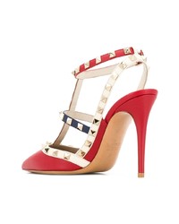 Красные кожаные туфли с шипами от Valentino