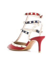 Красные кожаные туфли с шипами от Valentino