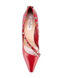Красные кожаные туфли с шипами от Valentino