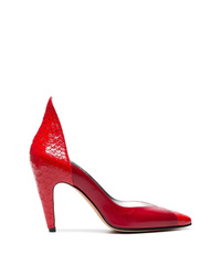 Красные кожаные туфли со змеиным рисунком от Givenchy