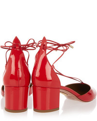 Красные кожаные туфли от Aquazzura