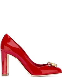 Красные кожаные туфли от Dolce & Gabbana