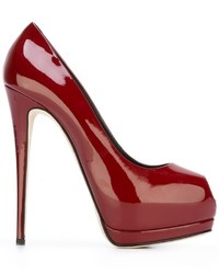 Красные кожаные туфли от Giuseppe Zanotti Design