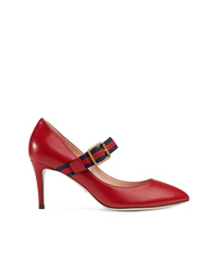 Красные кожаные туфли от Gucci