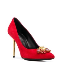 Красные кожаные туфли от Versace