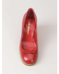 Красные кожаные туфли от Sarah Chofakian
