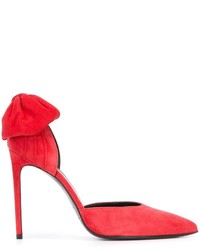 Красные кожаные туфли от Saint Laurent