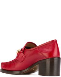 Женские красные лоферы от Gucci