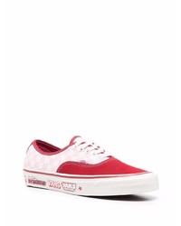 Мужские красные низкие кеды в клетку от Vans