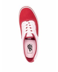 Мужские красные низкие кеды в клетку от Vans