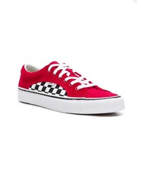 Мужские красные низкие кеды из плотной ткани в клетку от Vans