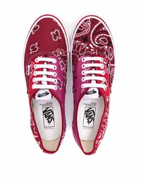 Мужские красные низкие кеды из плотной ткани с принтом от Vans