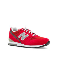 Мужские красные низкие кеды из плотной ткани от New Balance