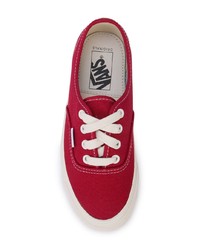 Мужские красные низкие кеды из плотной ткани от Vans