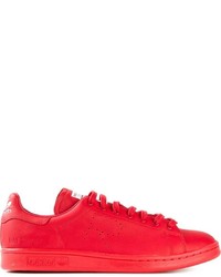 Мужские красные низкие кеды от Adidas By Raf Simons