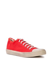 Мужские красные низкие кеды от Saint Laurent