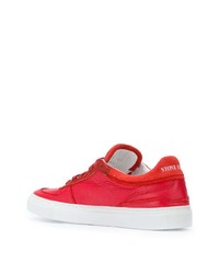 Мужские красные низкие кеды от Stone Island