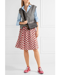 Женские красные низкие кеды от Prada