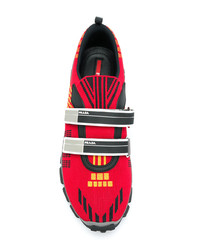 Мужские красные низкие кеды от Prada