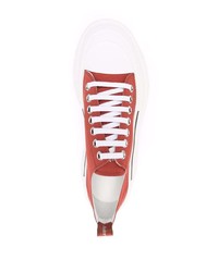 Мужские красные низкие кеды от Alexander McQueen