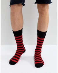 Мужские красные носки в горизонтальную полоску от Dr. Martens