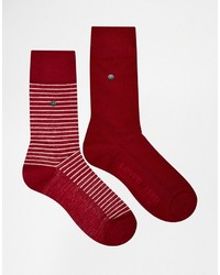 Мужские красные носки в горизонтальную полоску от Levi's