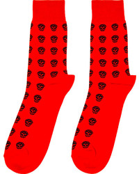 Мужские красные носки от Alexander McQueen