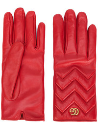 Женские красные перчатки от Gucci