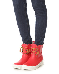 Женские красные резиновые ботинки челси от Sperry