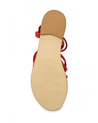 Красные сандалии на плоской подошве от Topshop