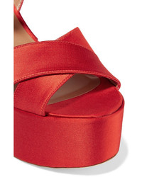 Женские красные сатиновые босоножки от Laurence Dacade