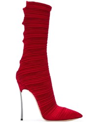 Красные сатиновые ботильоны от Casadei