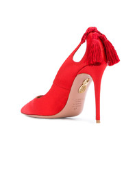 Красные сатиновые туфли от Aquazzura