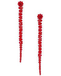 Красные серьги из бисера с цветочным принтом от Simone Rocha