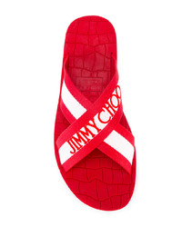 Мужские красные сланцы от Jimmy Choo