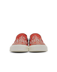 Мужские красные слипоны из плотной ткани от Amiri