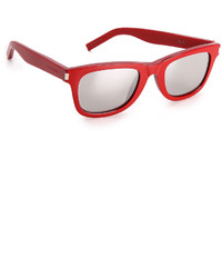 Женские красные солнцезащитные очки от Saint Laurent