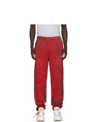 Красные спортивные штаны с принтом тай-дай