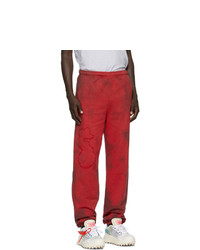 Мужские красные спортивные штаны с принтом тай-дай от Off-White