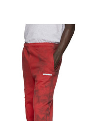 Мужские красные спортивные штаны с принтом тай-дай от Off-White