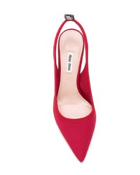 Красные туфли из плотной ткани от Miu Miu