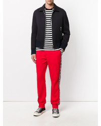 Мужские красные хлопковые брюки с принтом от Versus