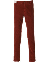 Мужские красные хлопковые брюки от Incotex