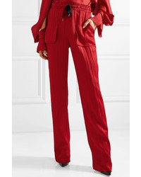Женские красные шелковые классические брюки от Roland Mouret