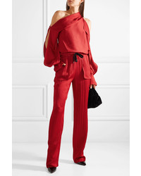 Женские красные шелковые классические брюки от Roland Mouret