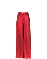 Красные шелковые широкие брюки от Amir Slama