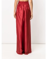 Красные шелковые широкие брюки от Amir Slama
