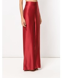 Красные шелковые широкие брюки от Amir Slama