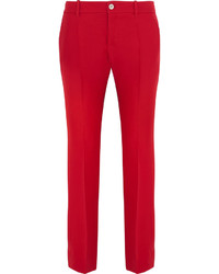 Красные шерстяные брюки-клеш от Gucci